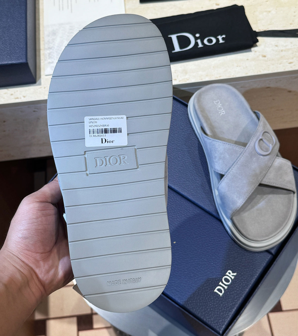 Suede sandal