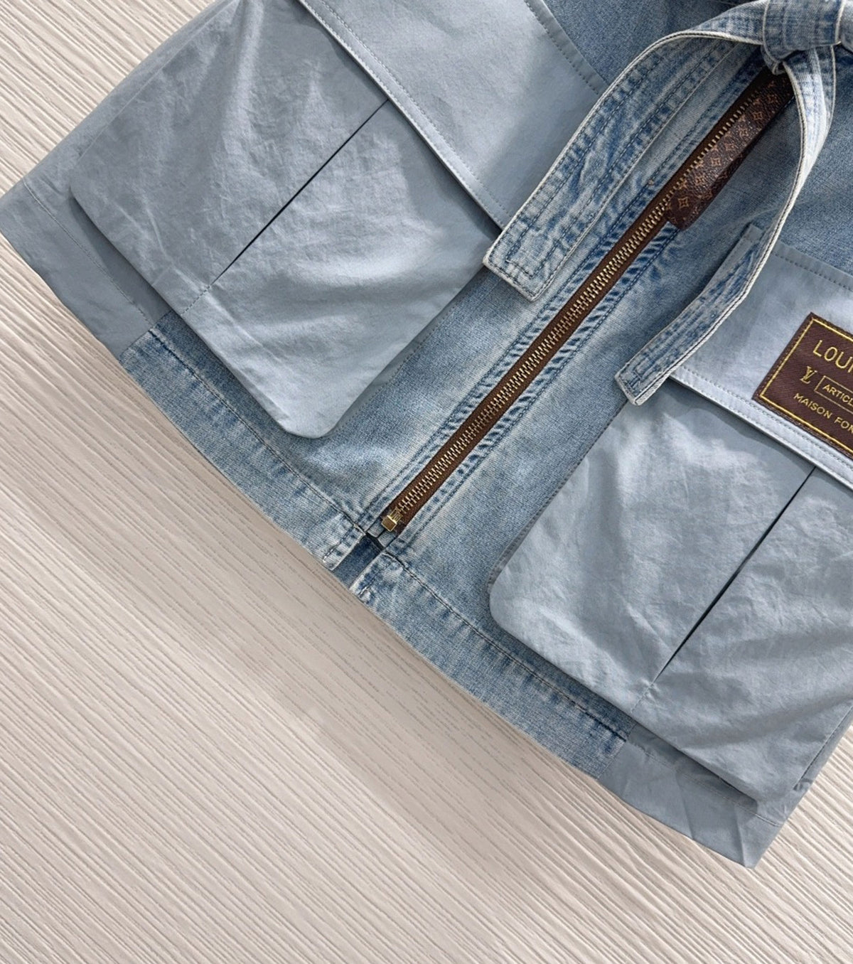 Utility Pocket Washed Denim Skirt