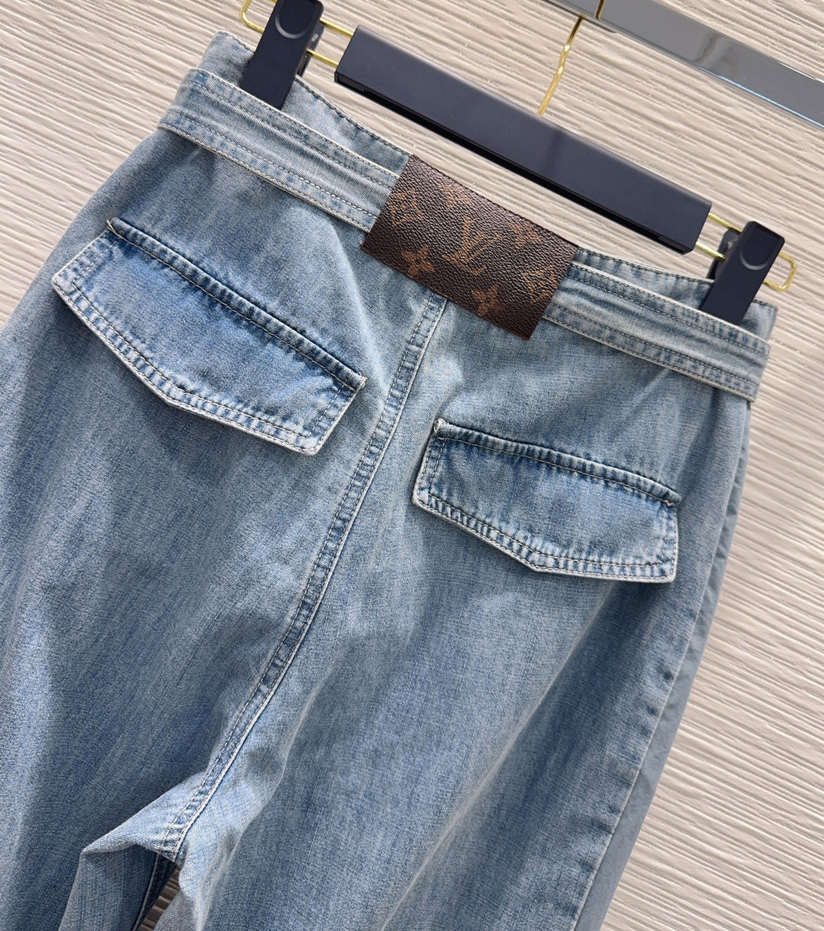 Utility Pocket Washed Denim Jeans