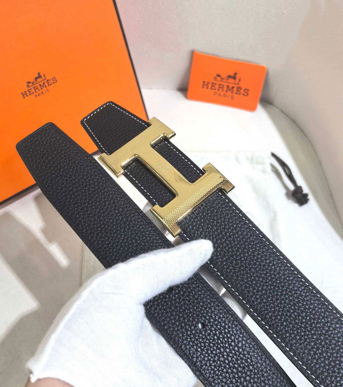 Reversible leather belt