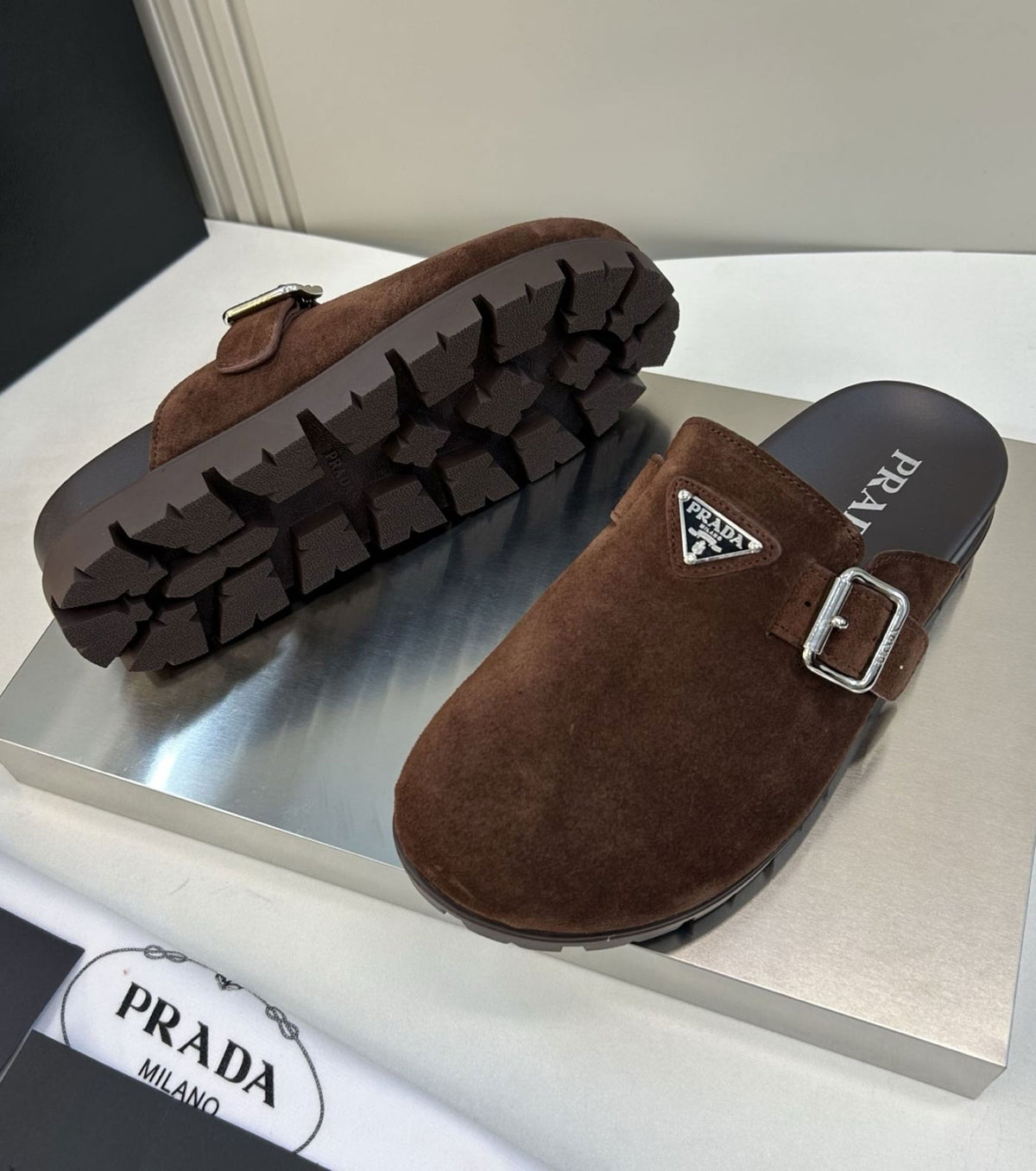 Suede mules