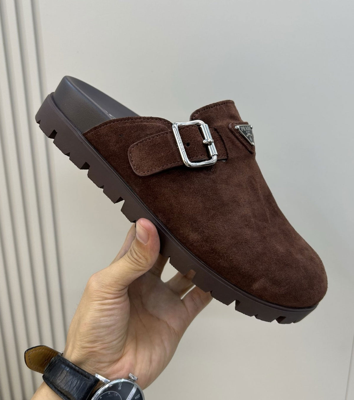 Suede mules