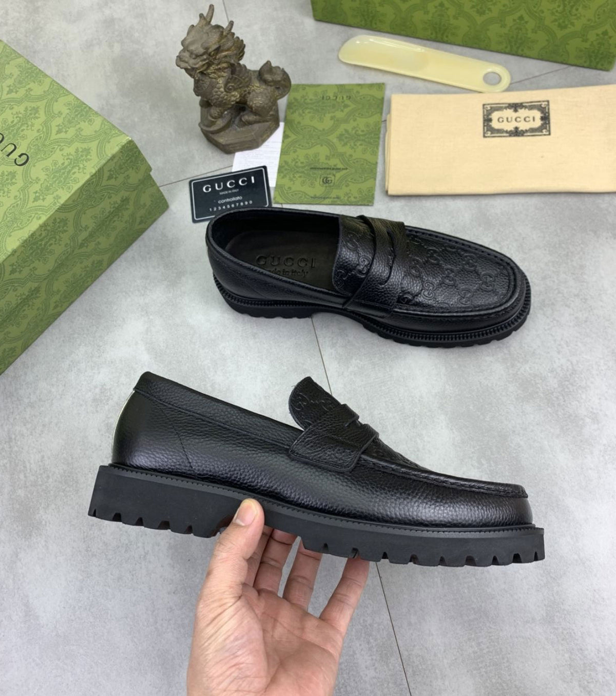 Leather loafers