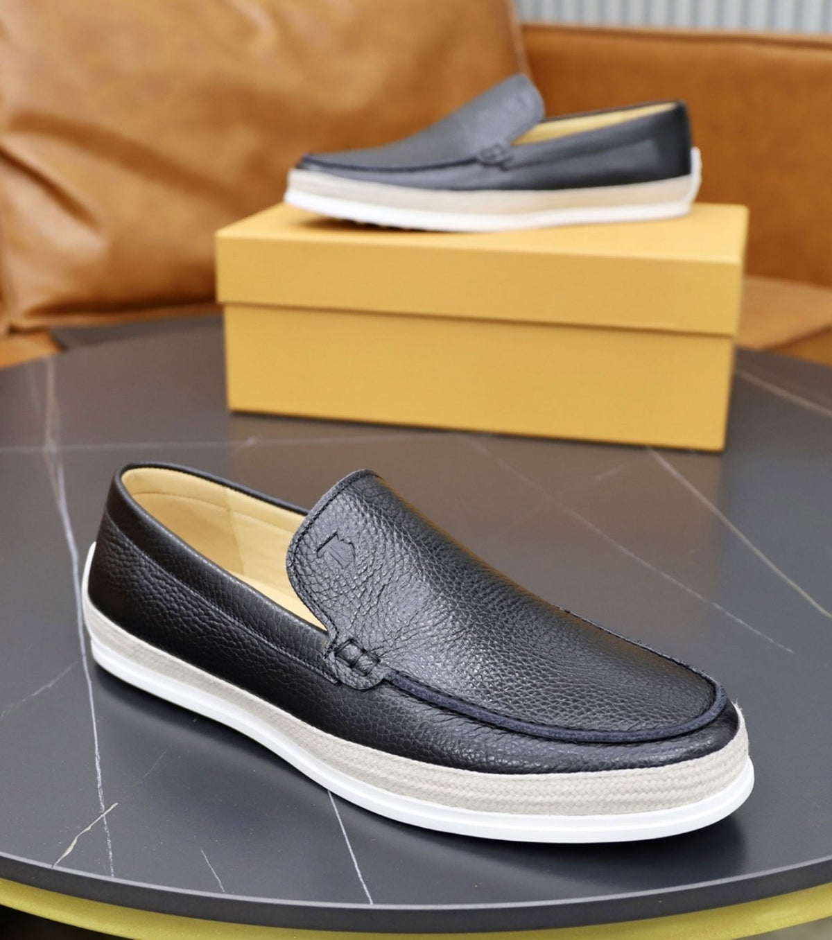 Leather loafers
