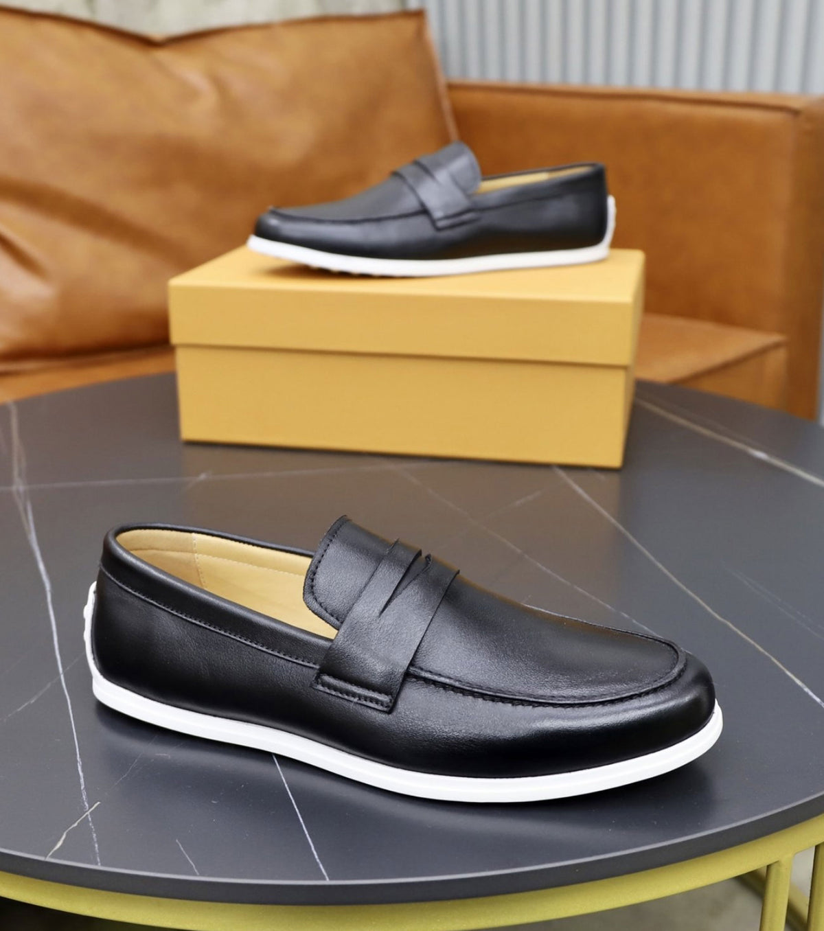 Leather loafers