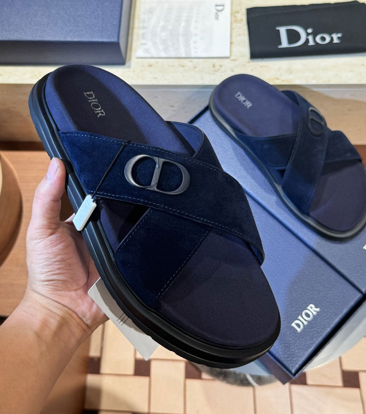 Suede sandal