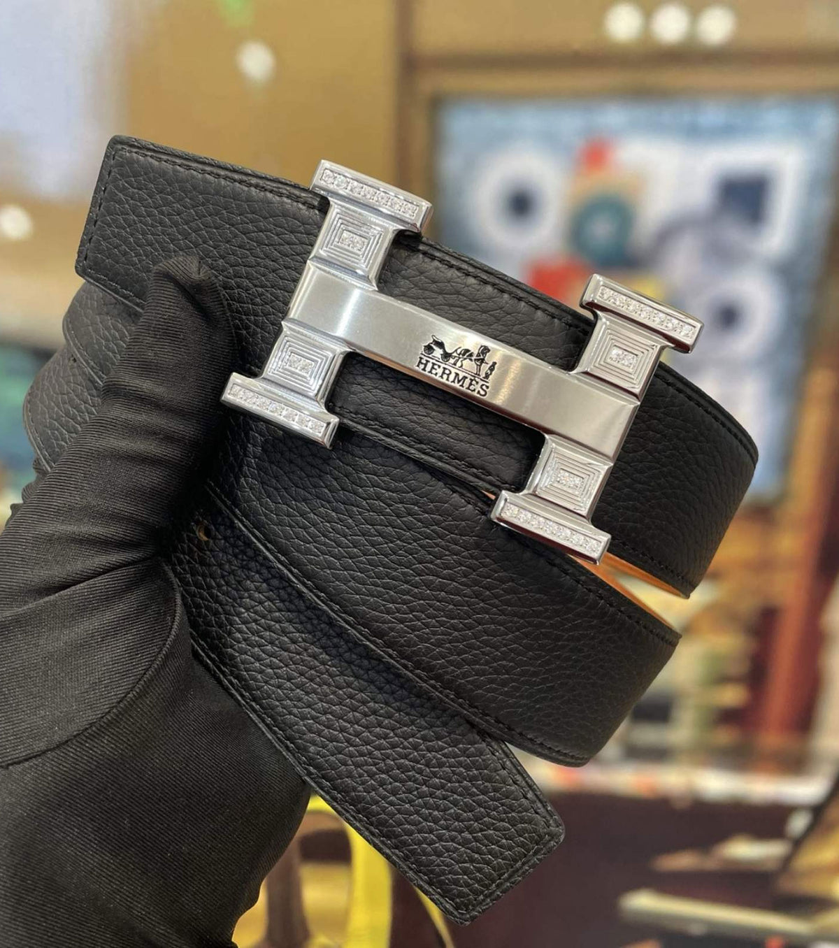 Reversible leather belt
