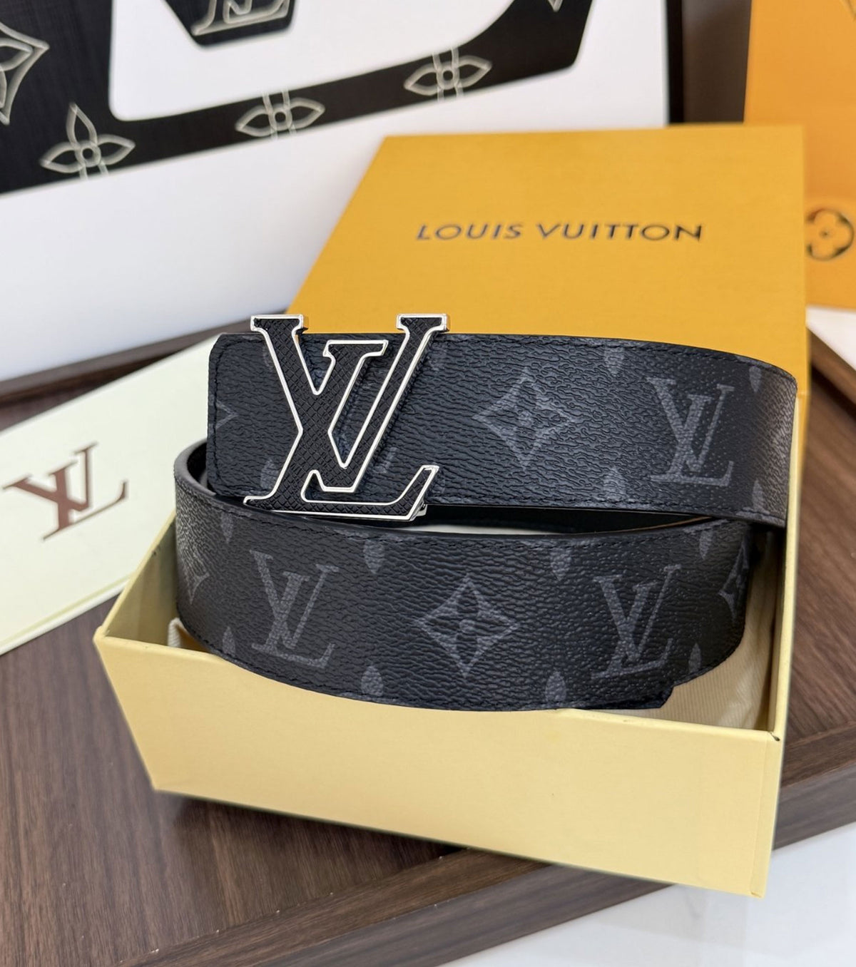 Reversible Monogram Leather Belt
