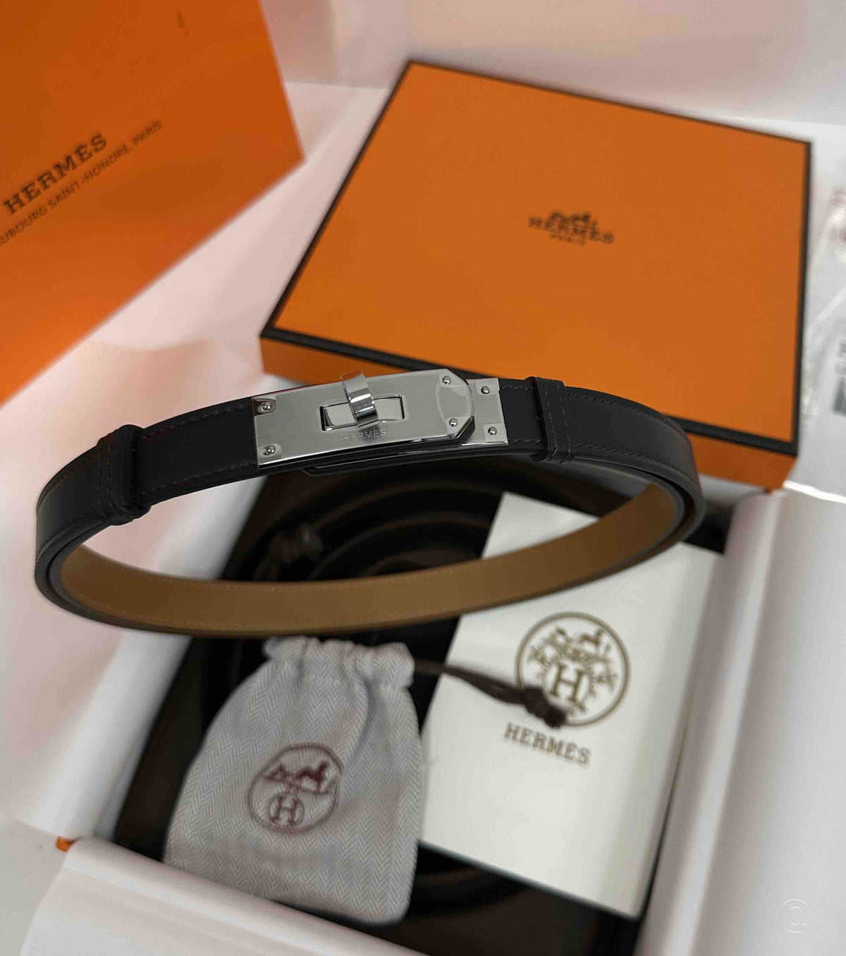 Тъмно кафяв кожен дамски колан Kelly