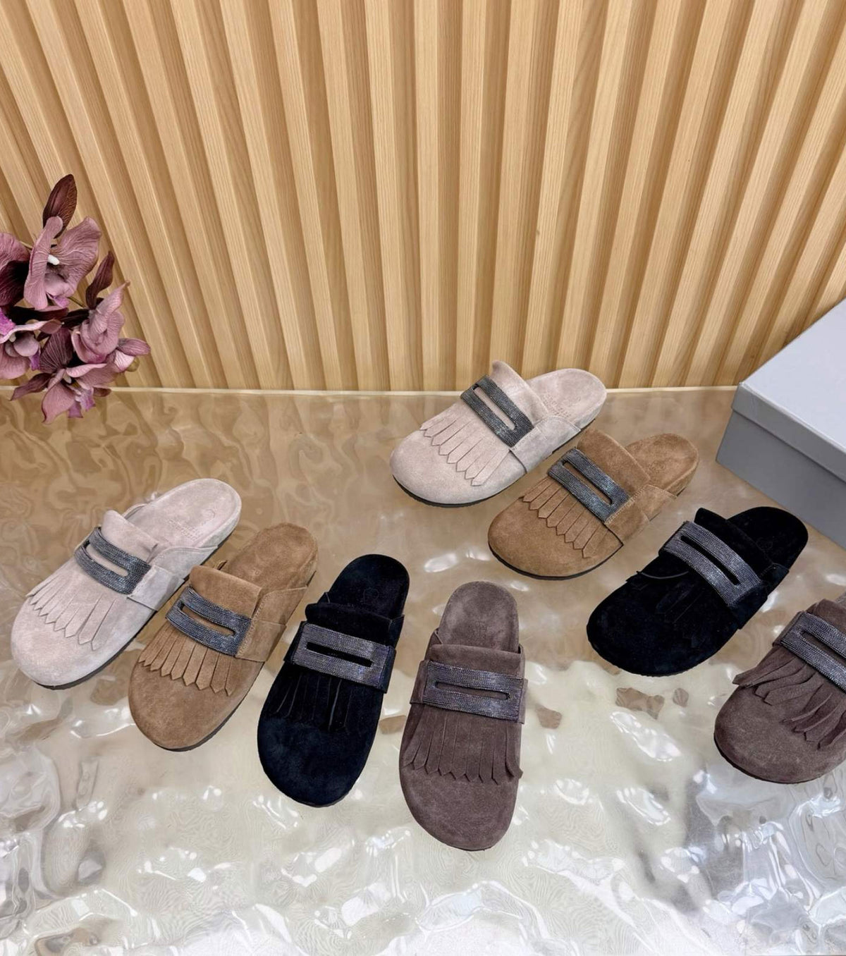 Fringed Suede Loafers