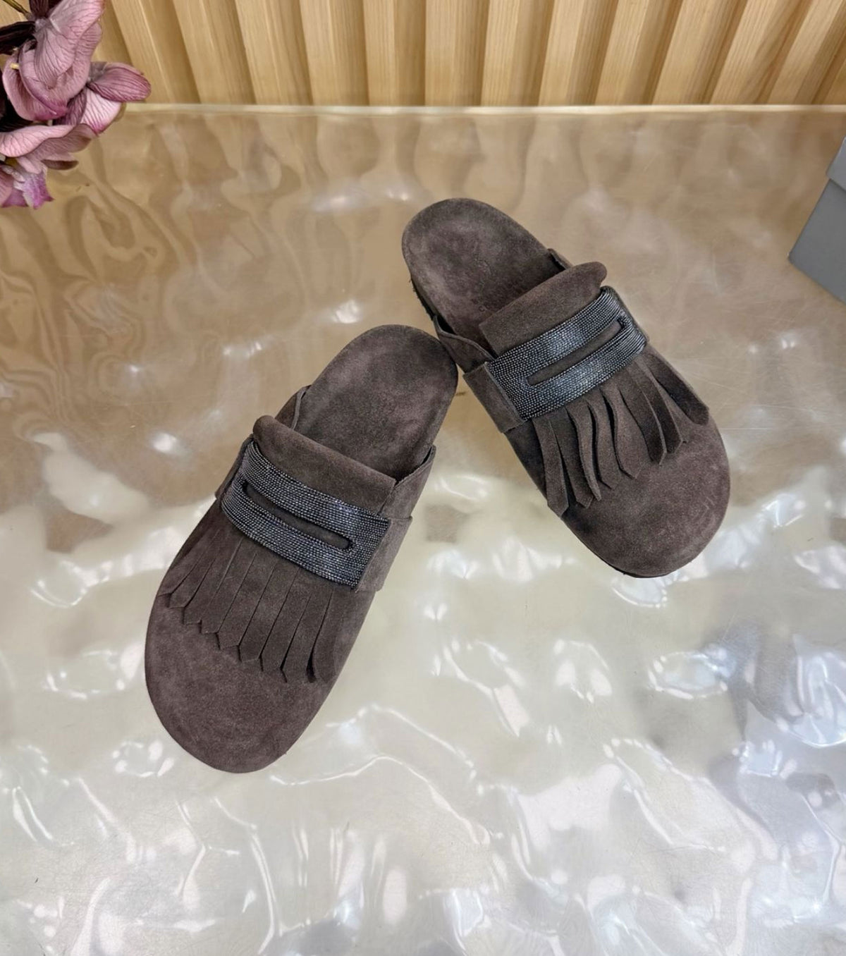 Fringed Suede Loafers