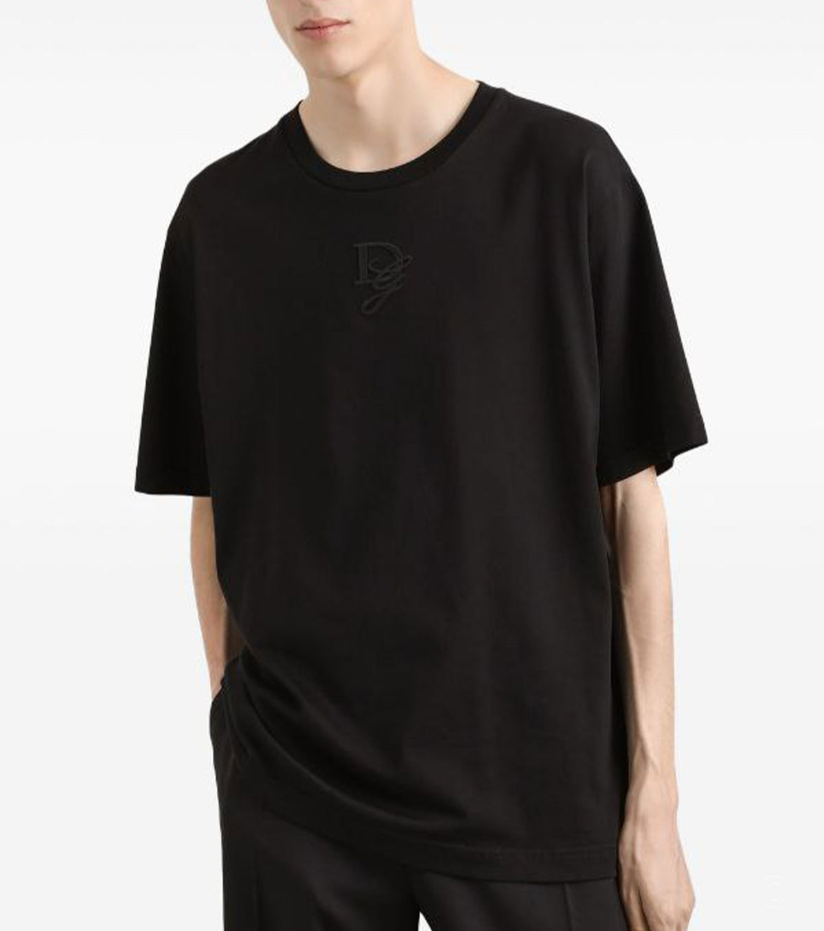 Cotton T-Shirt With Logo Embroidery GBB7096