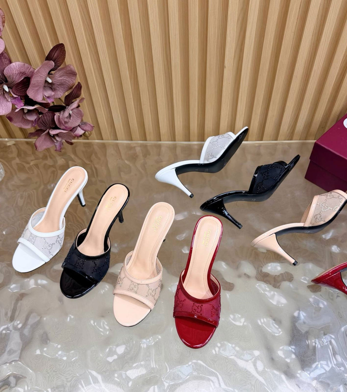 Crystal slide sandal