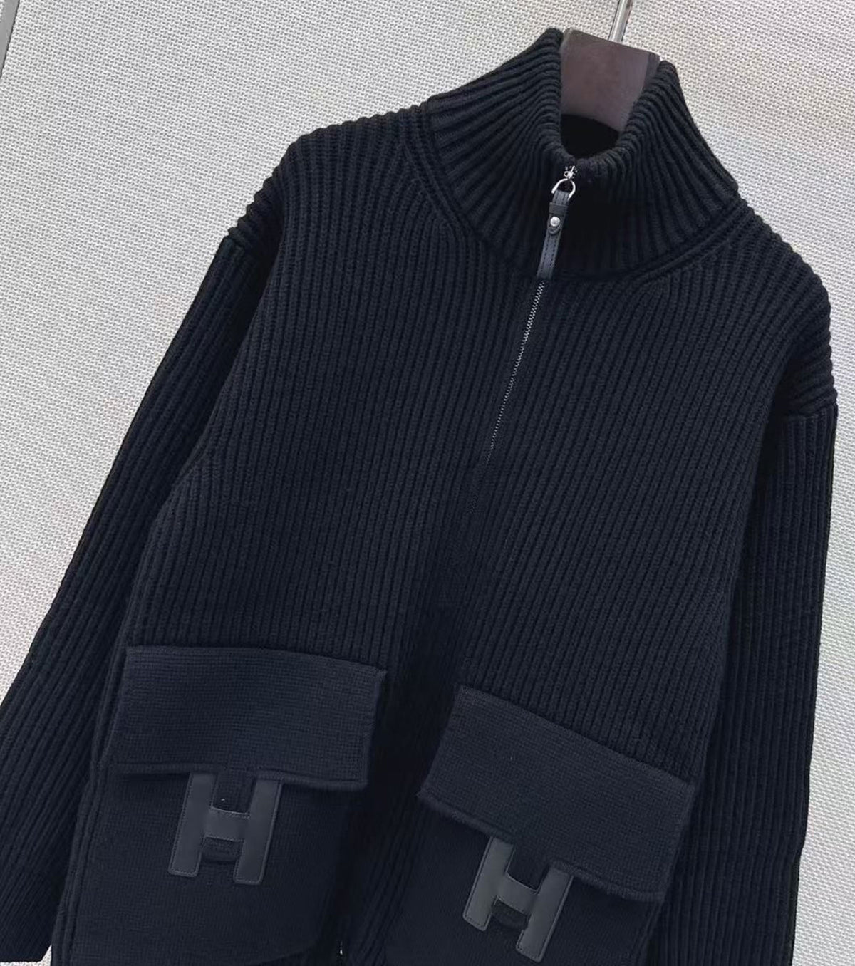 Blouson détails cuir