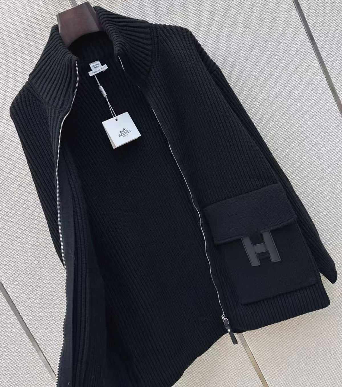 Blouson détails cuir