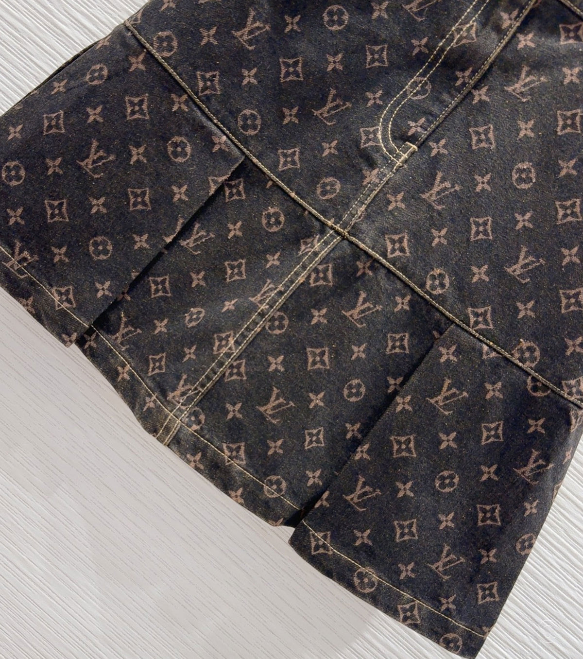 Monogram Denim Skirt