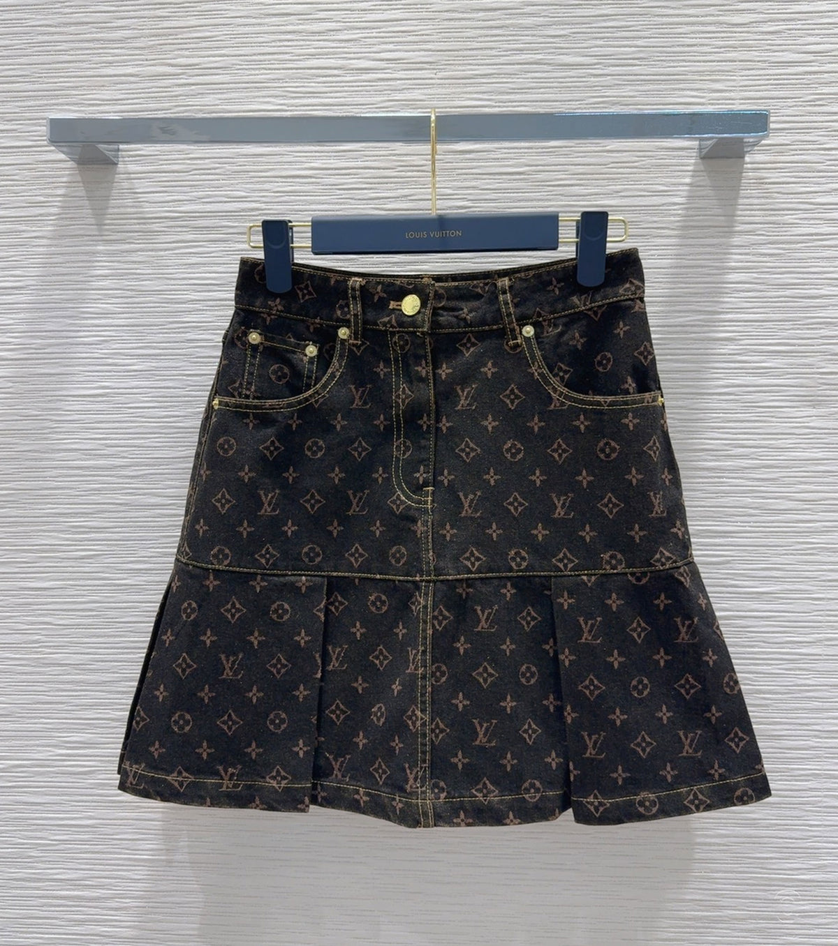 Monogram Denim Skirt