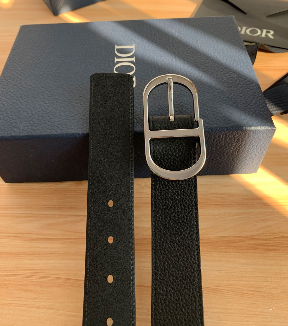 Black Grained Calfskin Belt, 35 MM