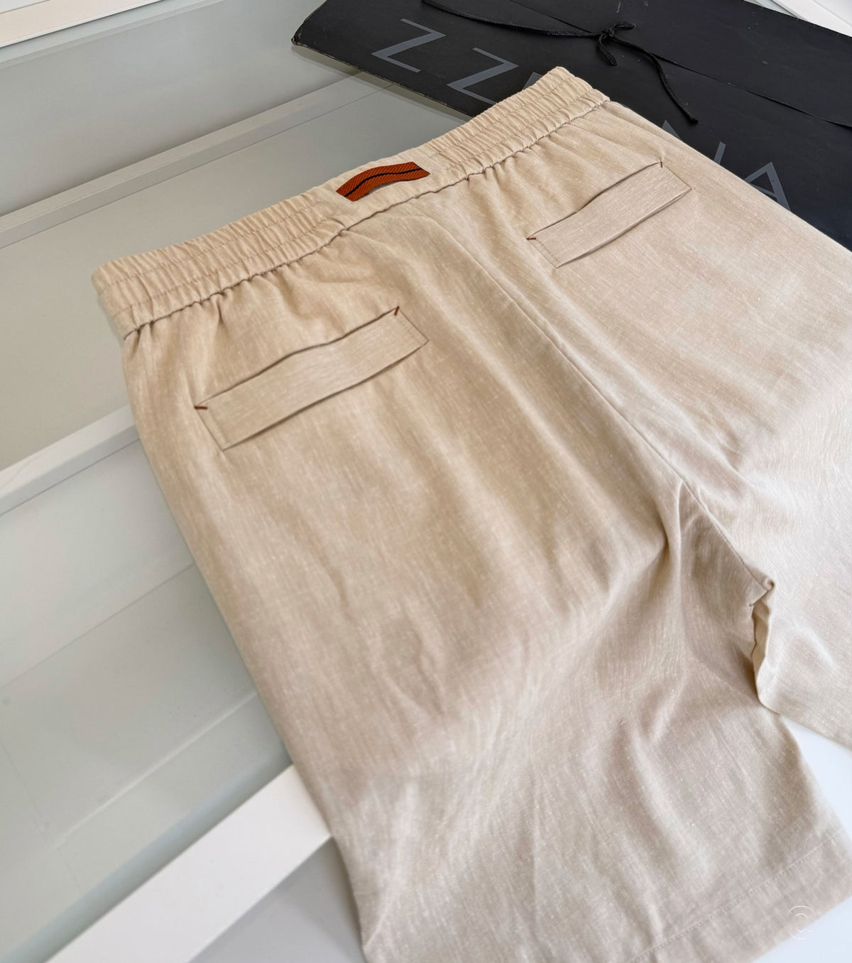 Linen bermuda shorts