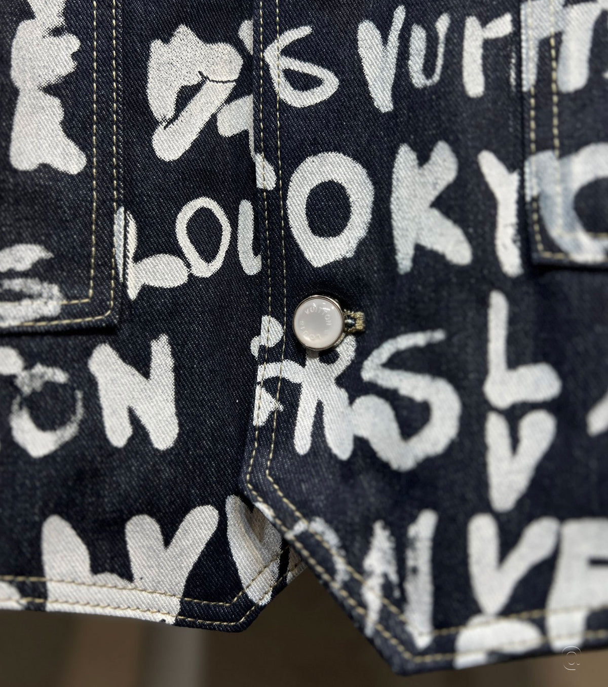 Men Denim Collarless Jacket