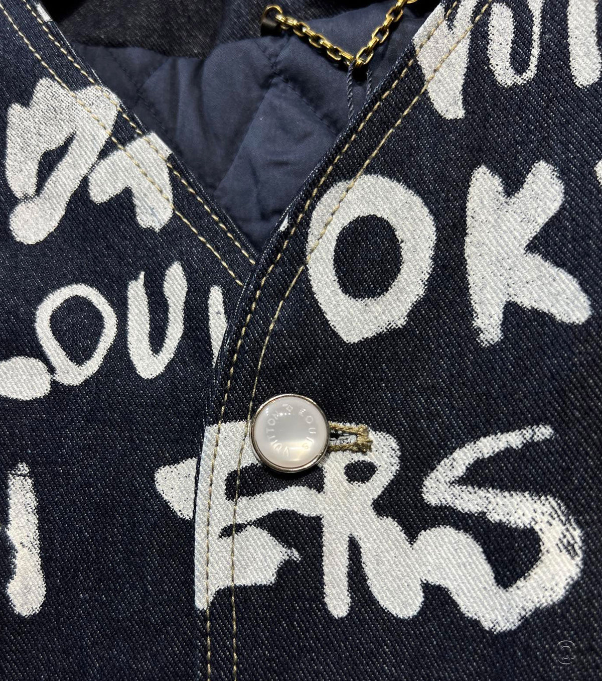 Men Denim Collarless Jacket