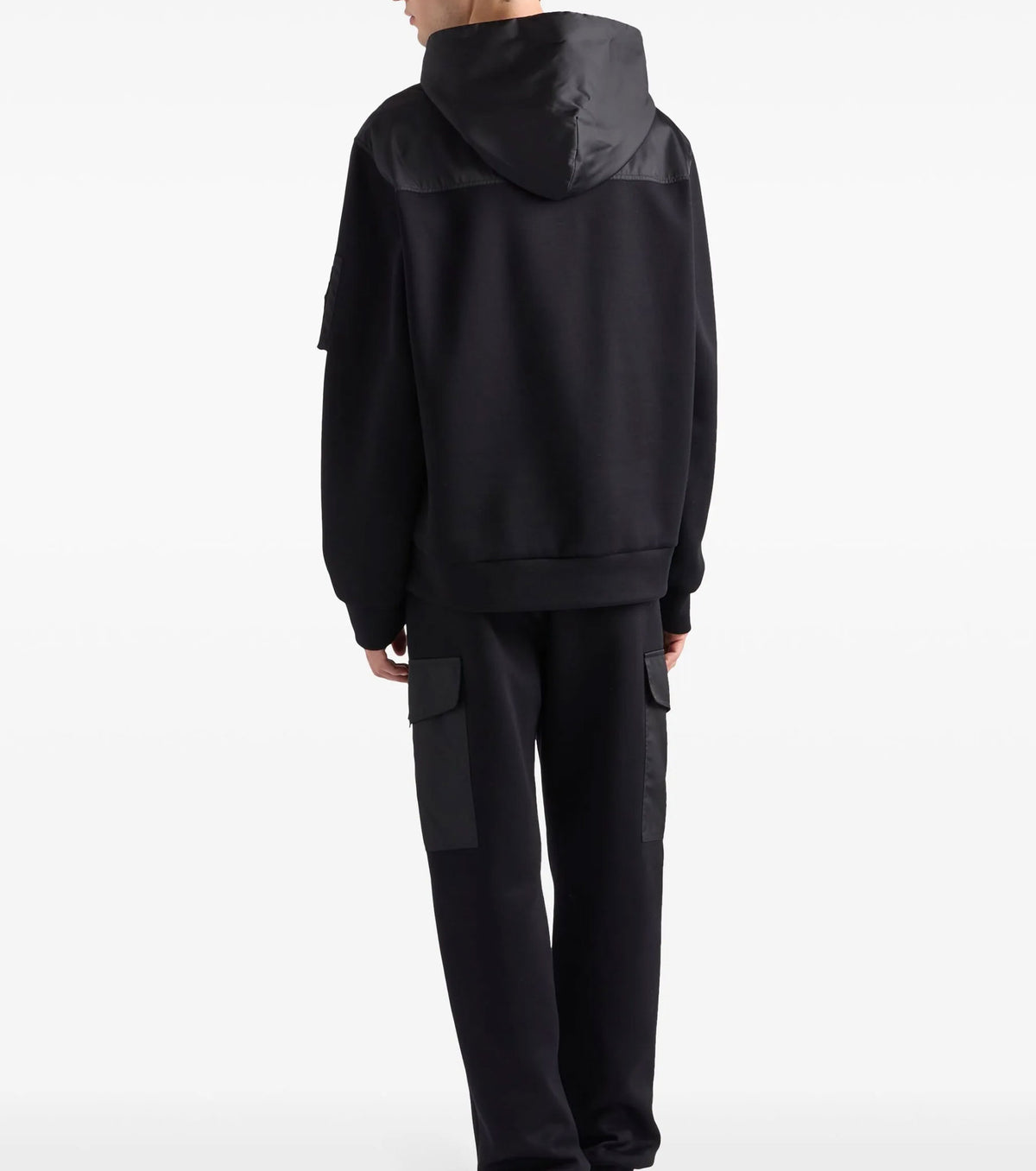 Cotton fleece and Re-Nylon hoodie PRA8127