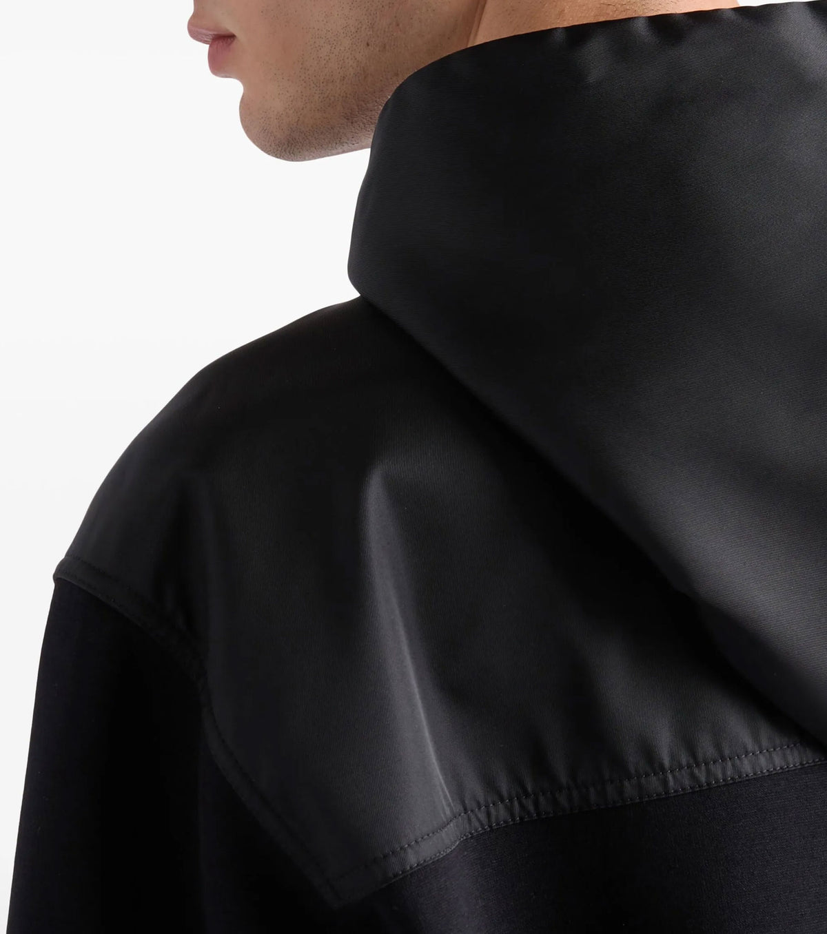 Cotton fleece and Re-Nylon hoodie PRA8127