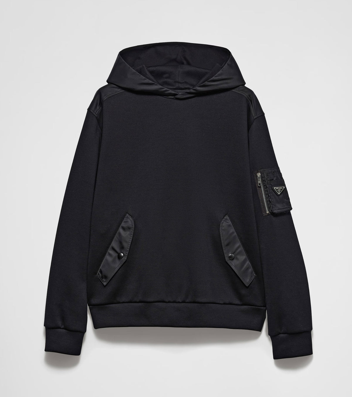 Cotton fleece and Re-Nylon hoodie PRA8127