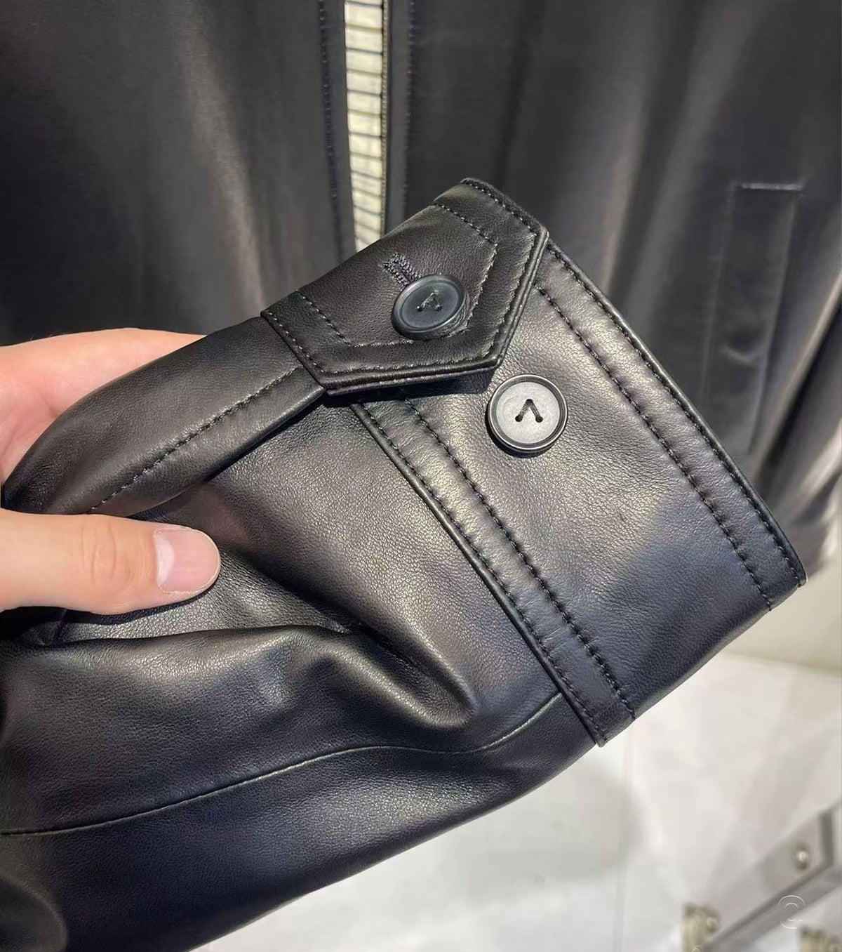 Мъжки бомбър естествена кожа