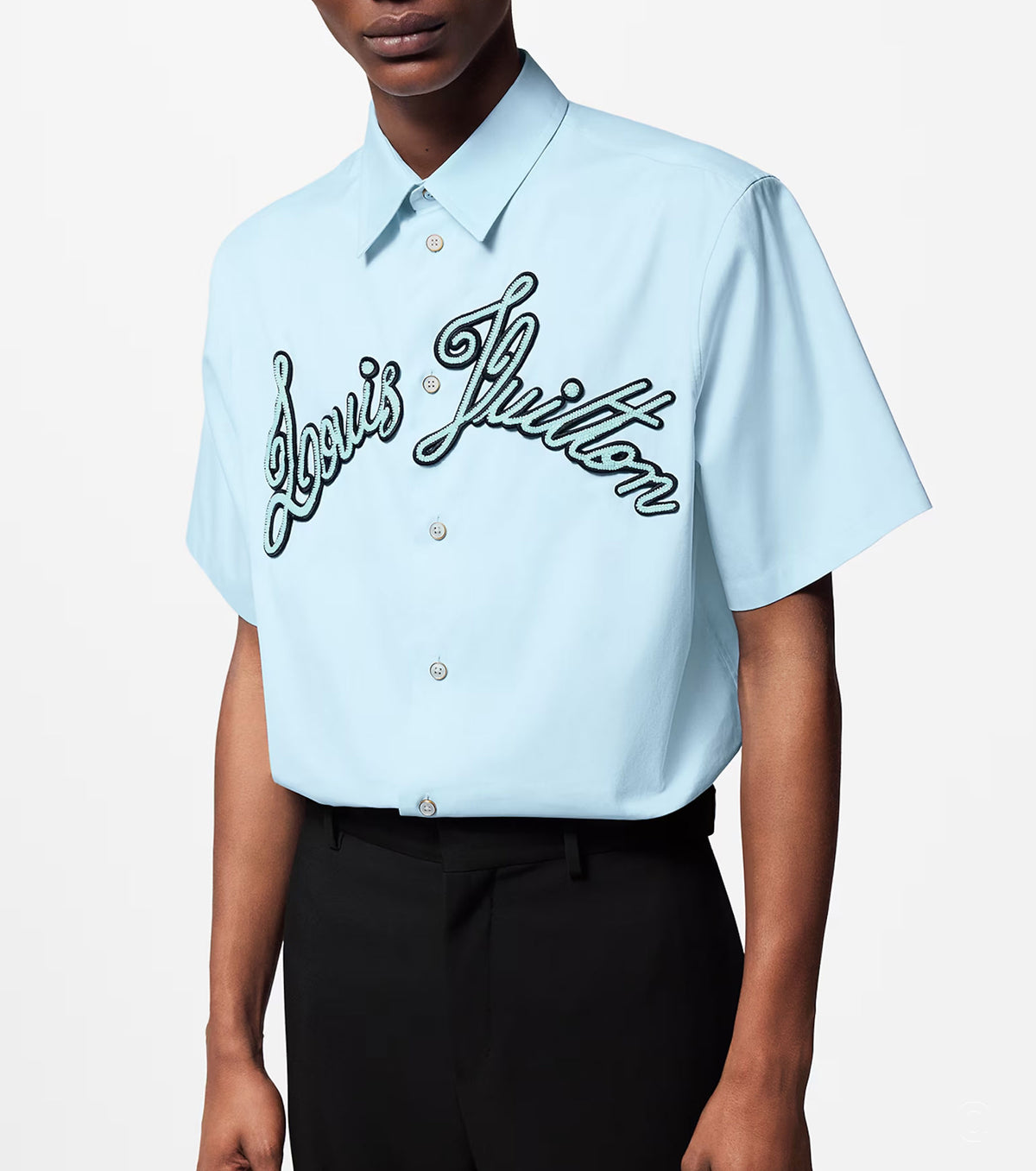 Embroidered Short-Sleeved Cotton Shirt