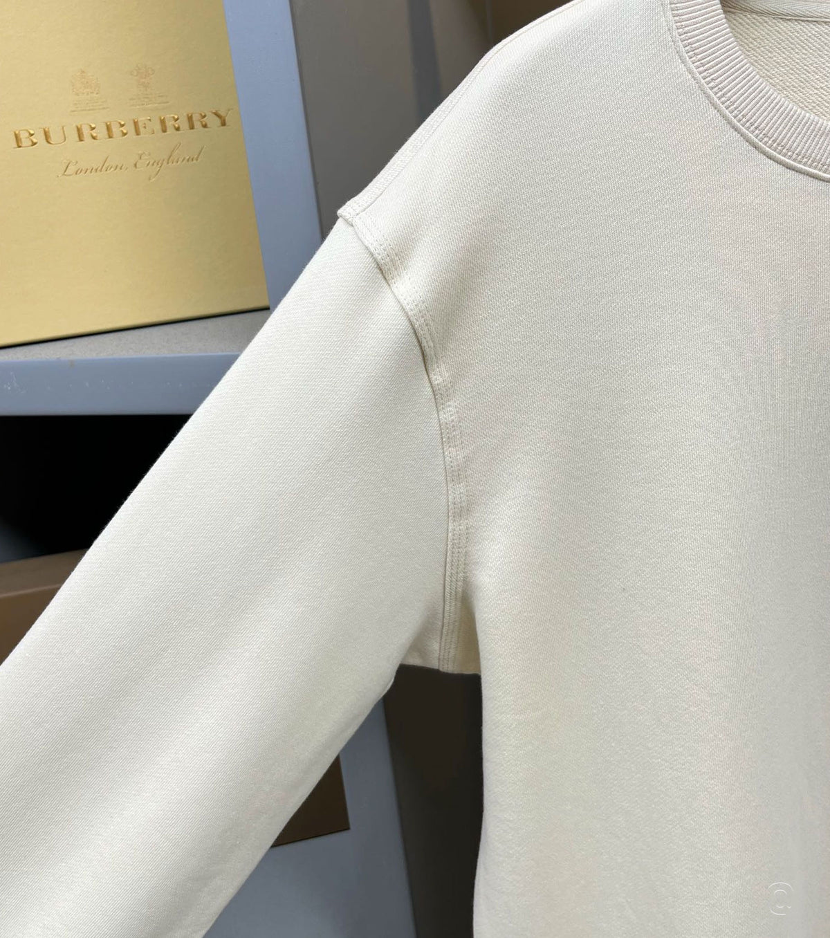 Check Label Cotton Sweatshirt