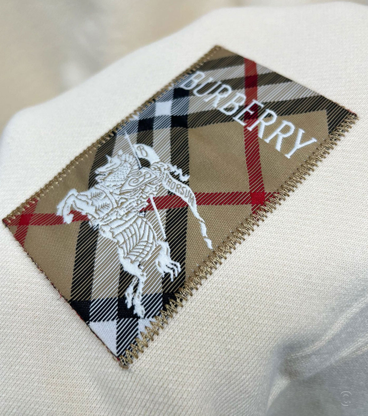 Check Label Cotton Sweatshirt