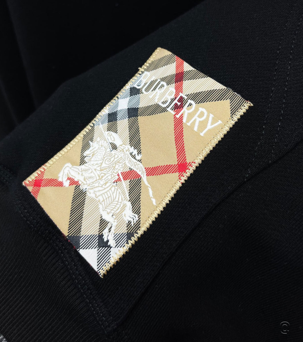 Check Label Cotton Zip Hoodie