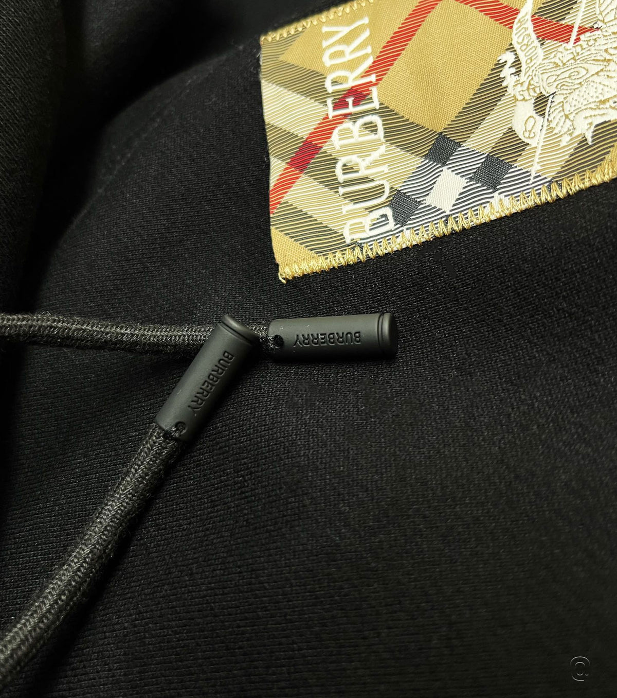 Check Label Cotton Zip Hoodie