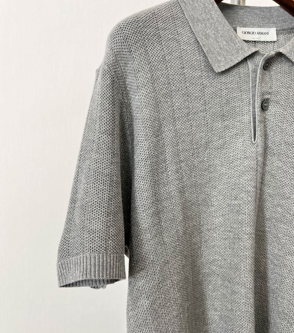 Men knitted polo shirt