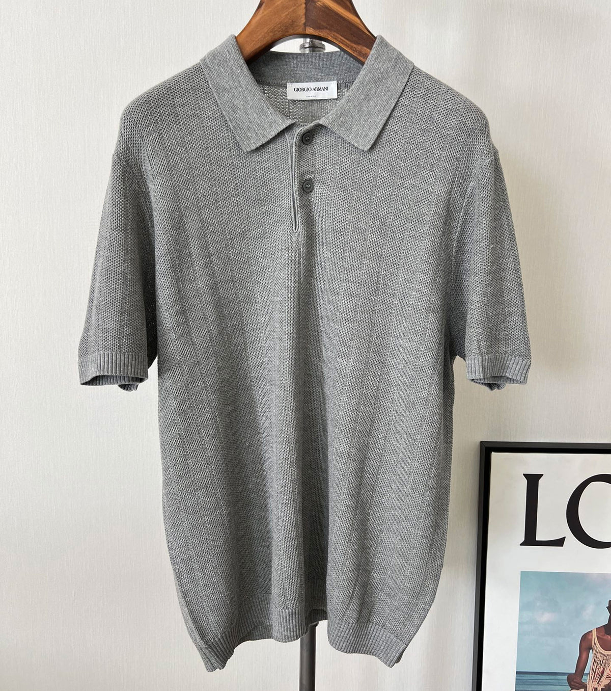 Мъжка плетена поло тениска