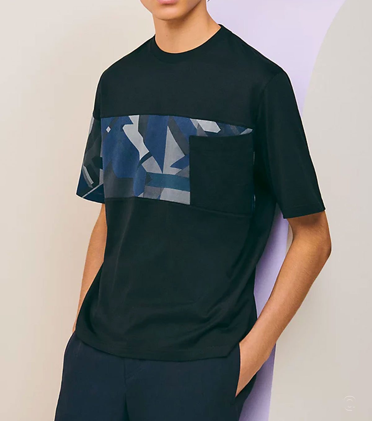 Тениска "Poche en rayure imprime" 26-1249