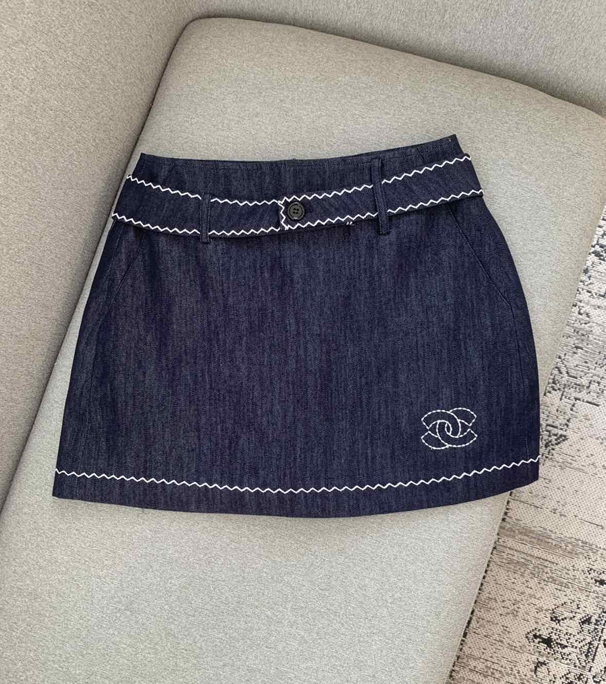 Denim mini skirt