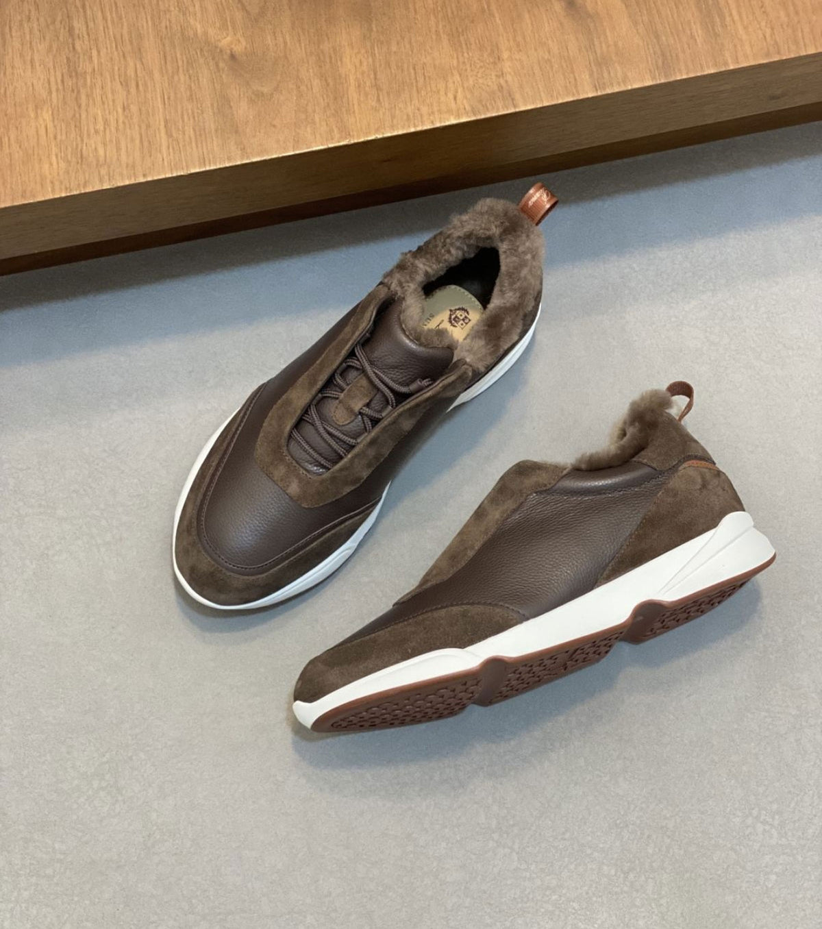 Modular Walk Leather and Suede Sneakers