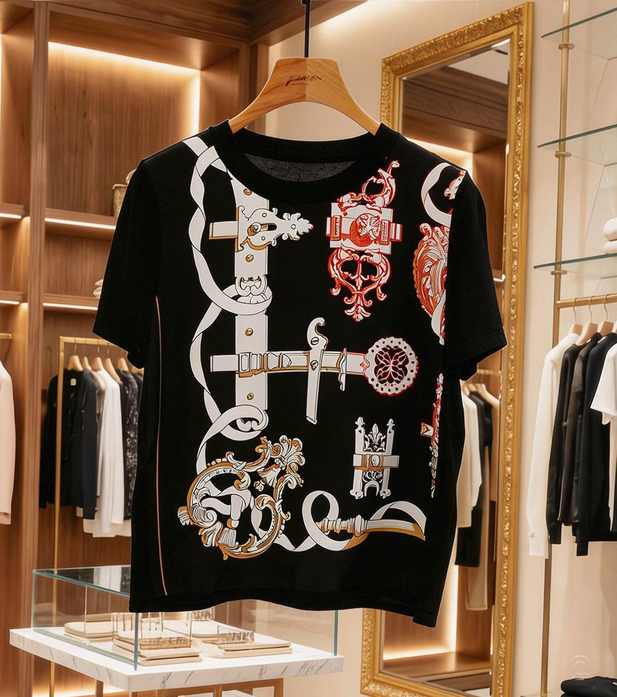 "Ferronnerie Remix" short-sleeve sweater