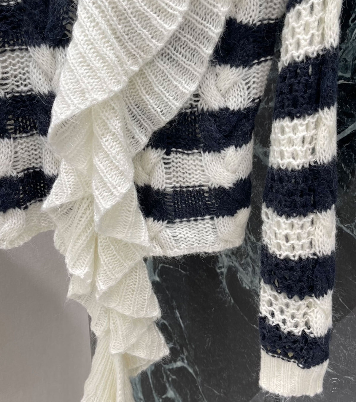 Cashmere Cardigan with Removable Ruched Collar