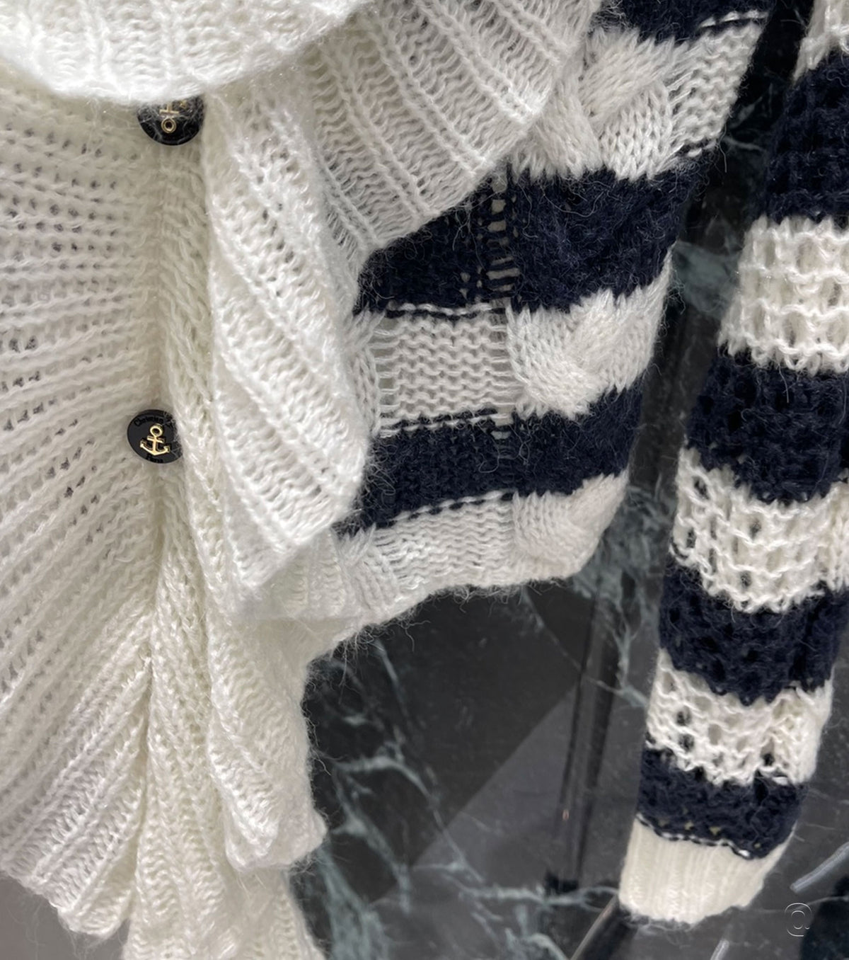 Cashmere Cardigan with Removable Ruched Collar