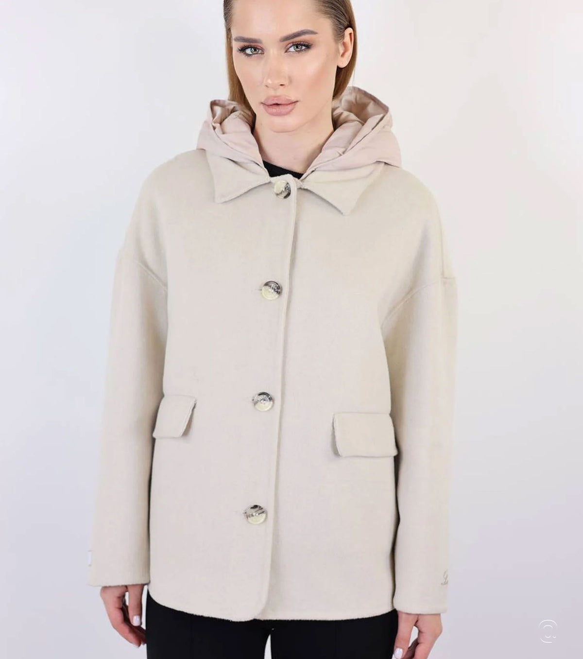 Women Cashmere Coat 2in1