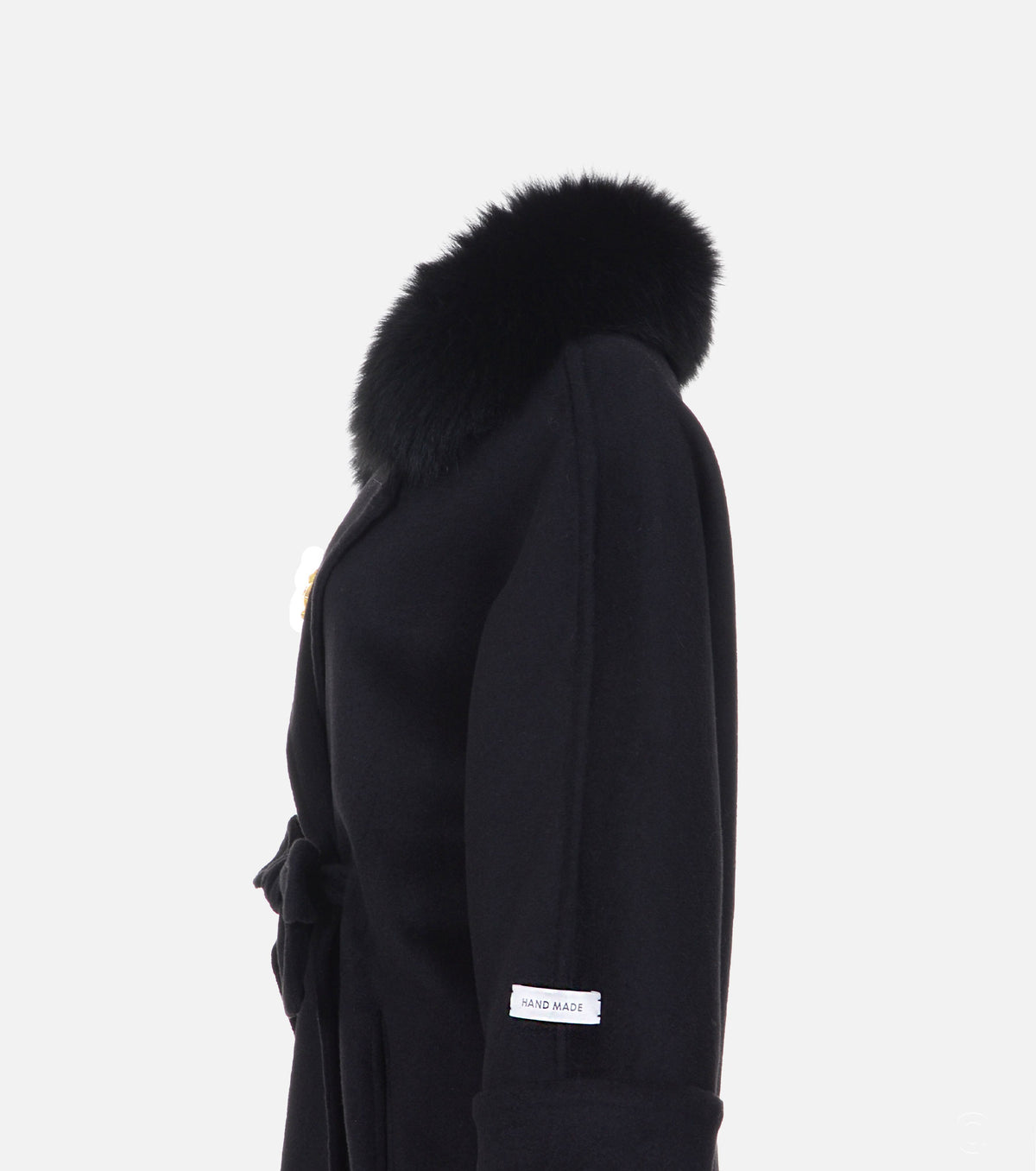 Wool Coat with Fox Fur