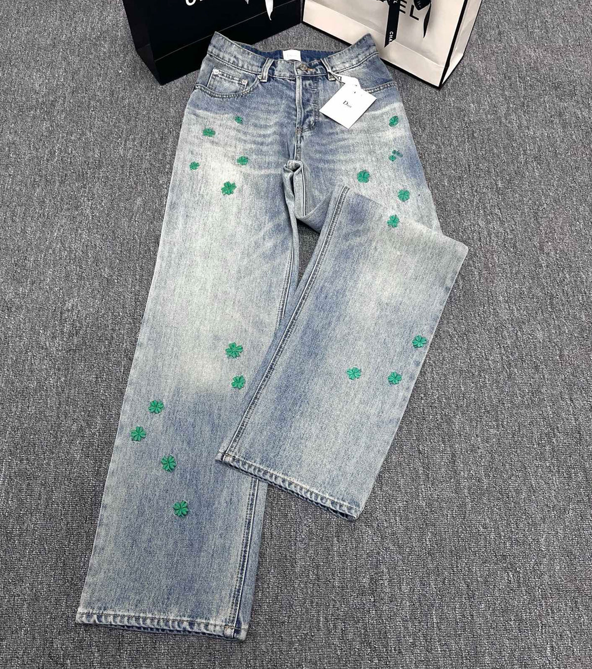 Flared Embroidered Jeans
