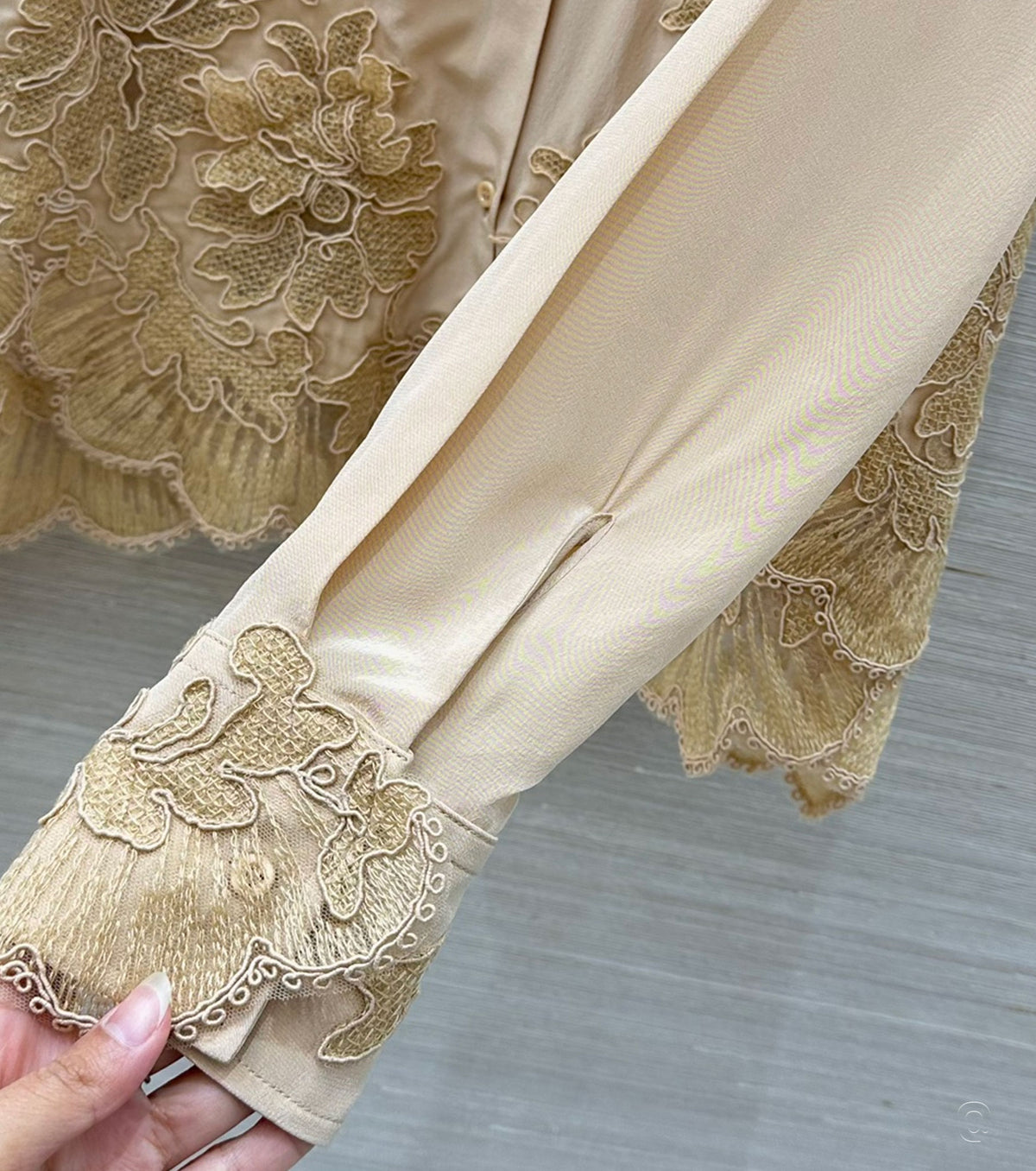 Embroidered silk shirt