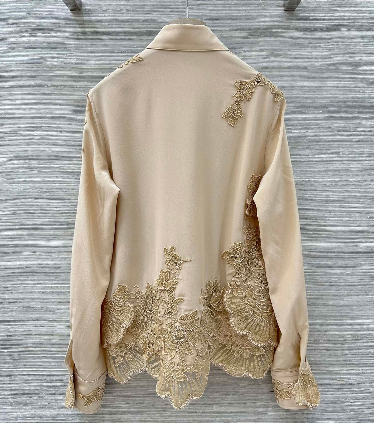 Embroidered silk shirt