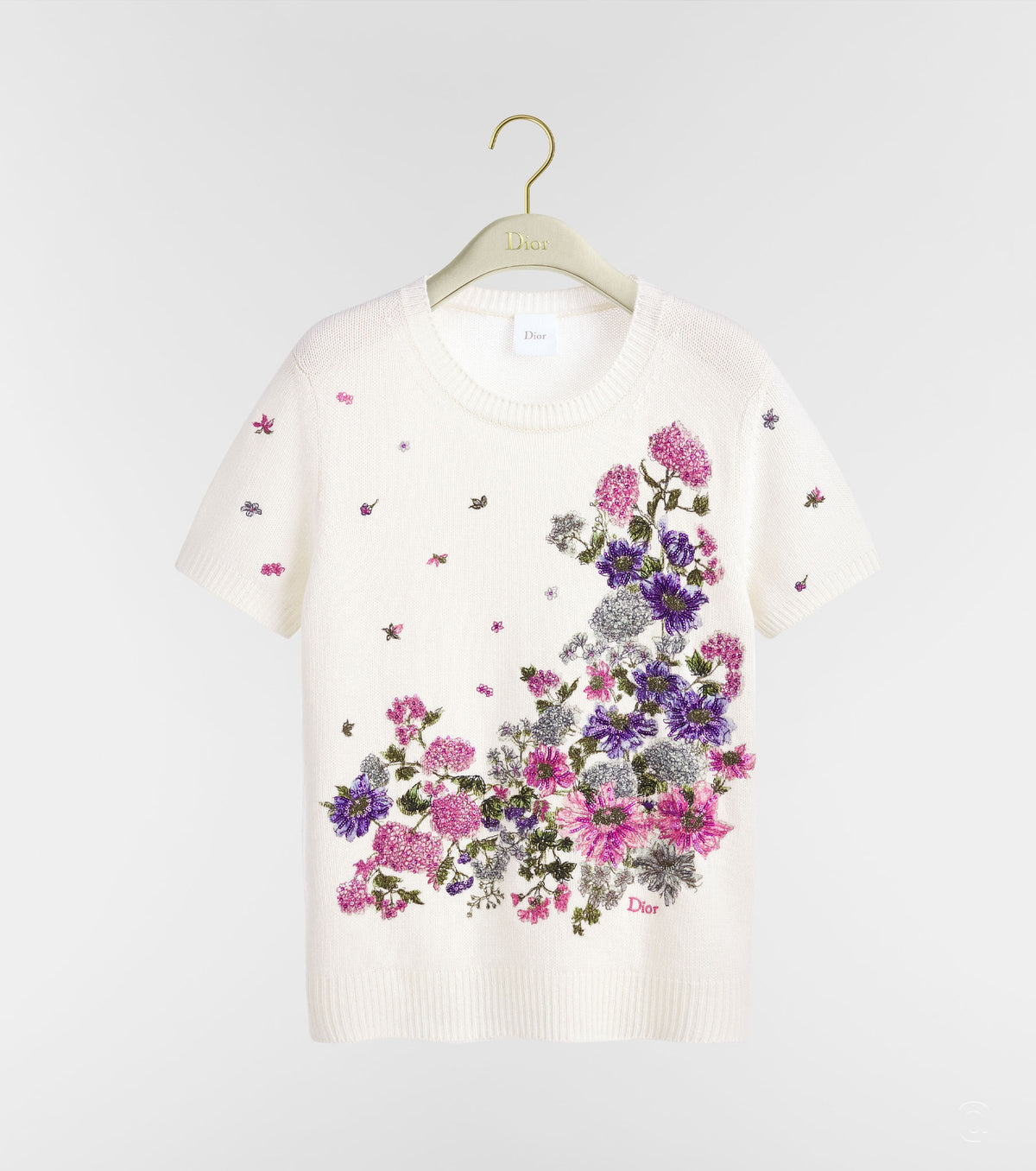 Short-Sleeved Embroidered Sweater