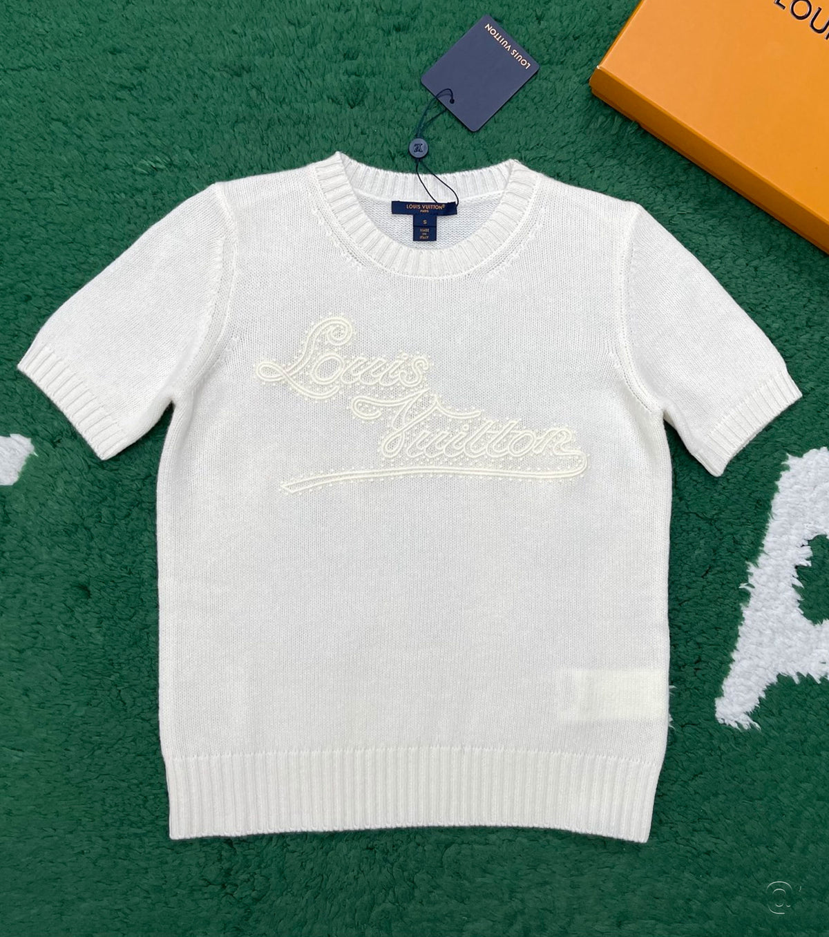 Embroidered Signature Knit Top
