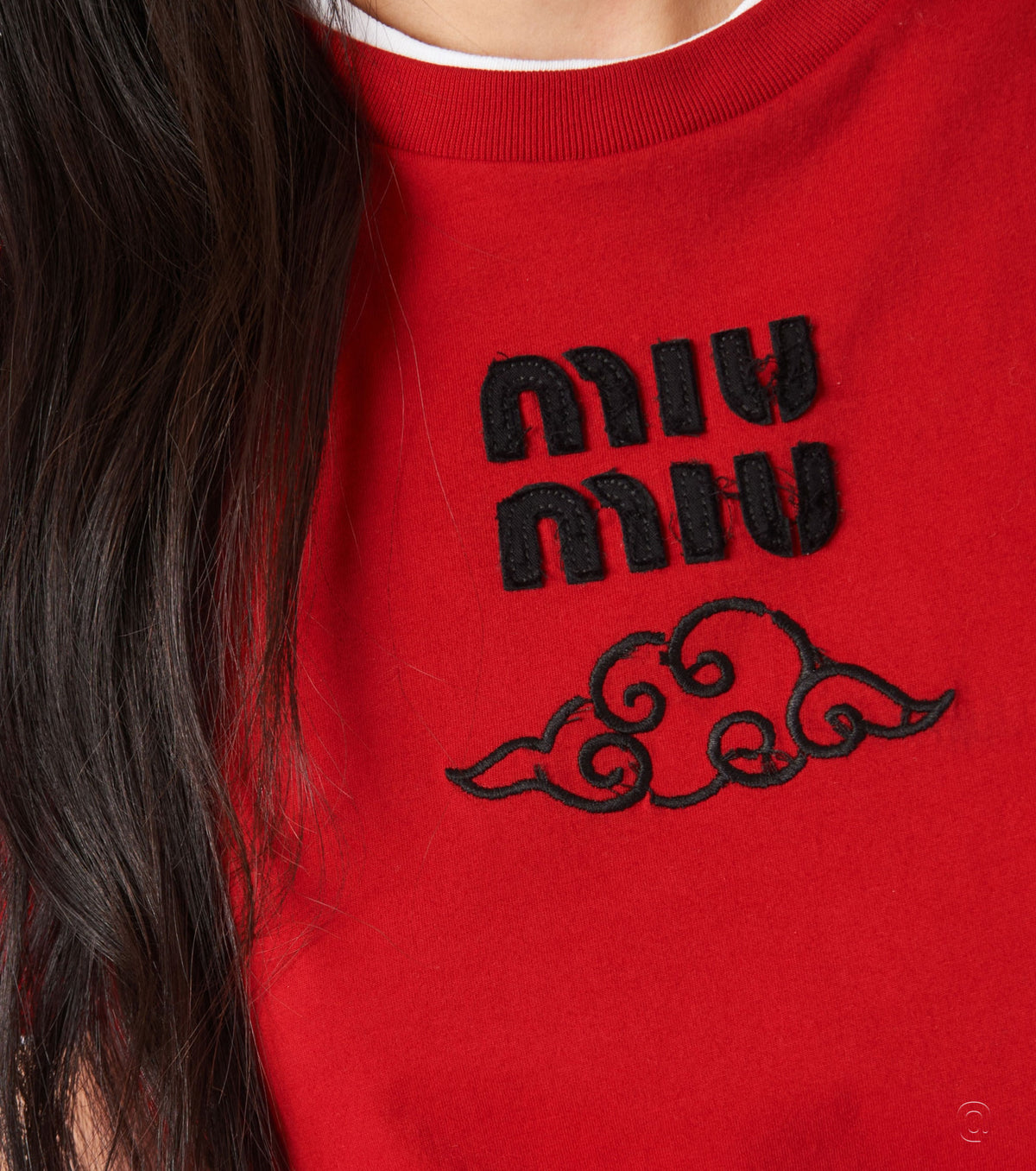 Cloud Logo Cropped T-shirt MIU5007